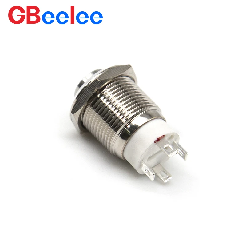 50PCS Customizable GBeelee 12mm 16mm 19mm 22mm Metal Illuminated Momentary Push Button Switches Factory-outlet Anti-vandal 12v