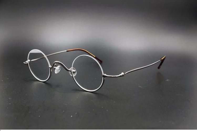 Vintage anti blau licht lesebrille Vintage kleine runde brillen mit durchmesser von 35mm gold, silber und schwarz – Detail 12