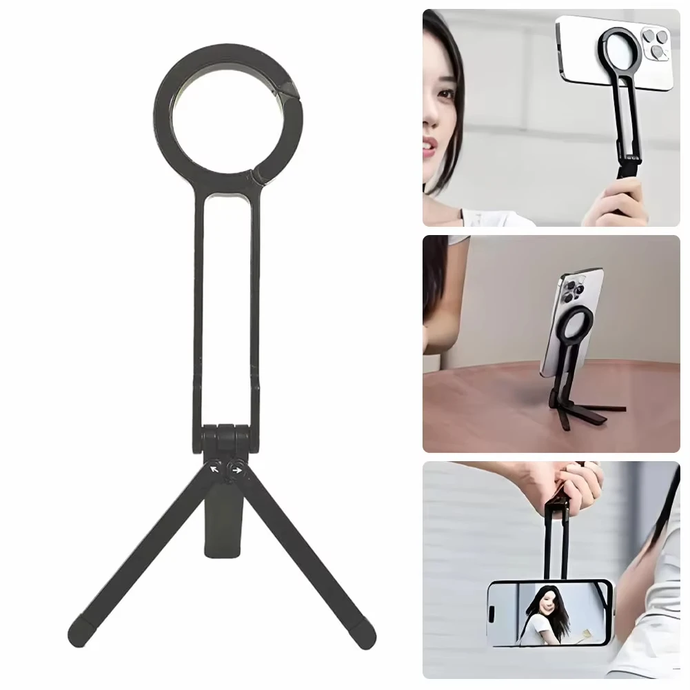 

Magnetic Phone Tripod With Carabiner Clip Portable S-Side Phone Stand Desk Mount Selfie Handle Holder For iPhone 17 16 15 ProMax