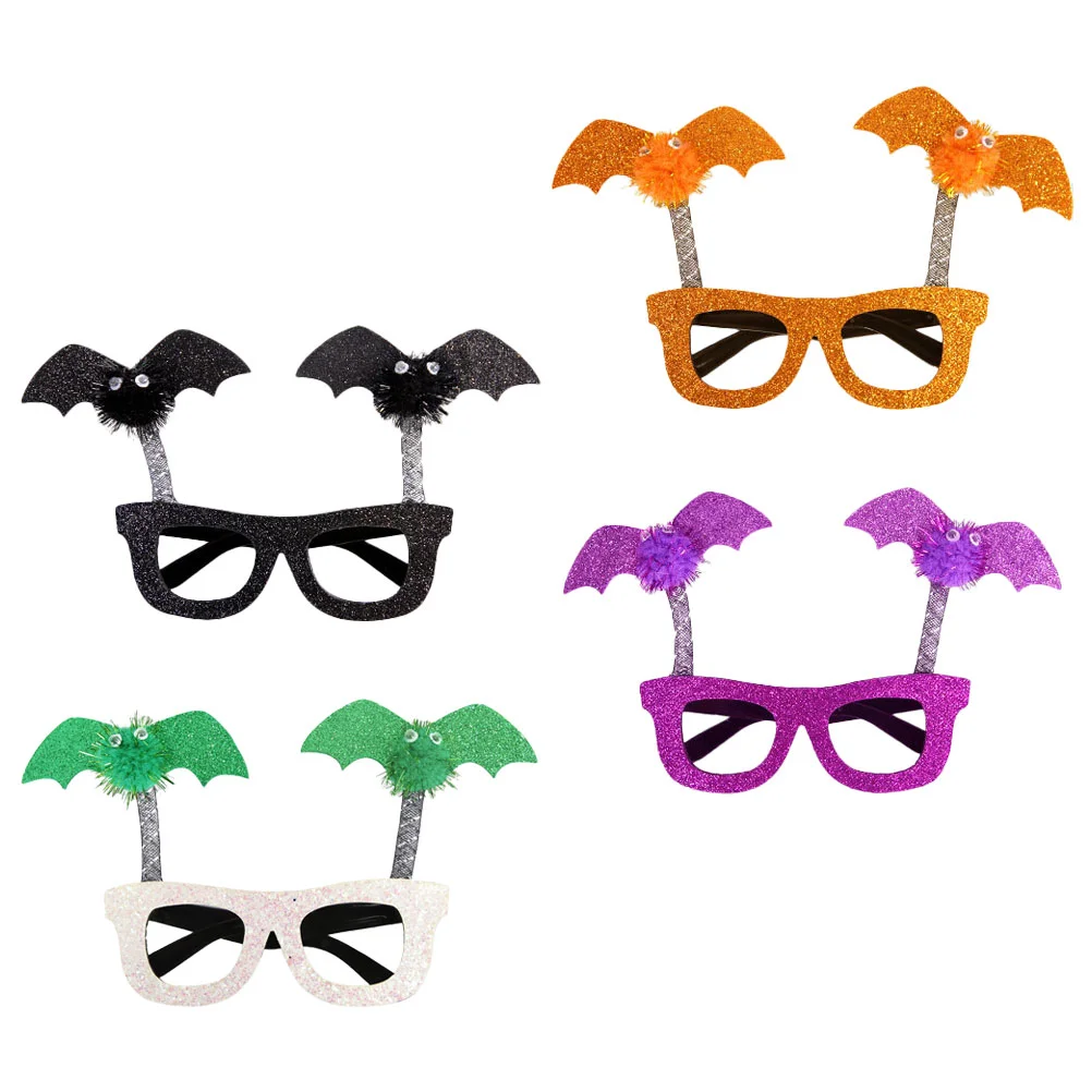 

4 Pcs Makeup Glasses Bat Frame Halloween Prop Prom Decorate 2300X1350X1350CM Cosplay Party Frames Photo Booth Props Child