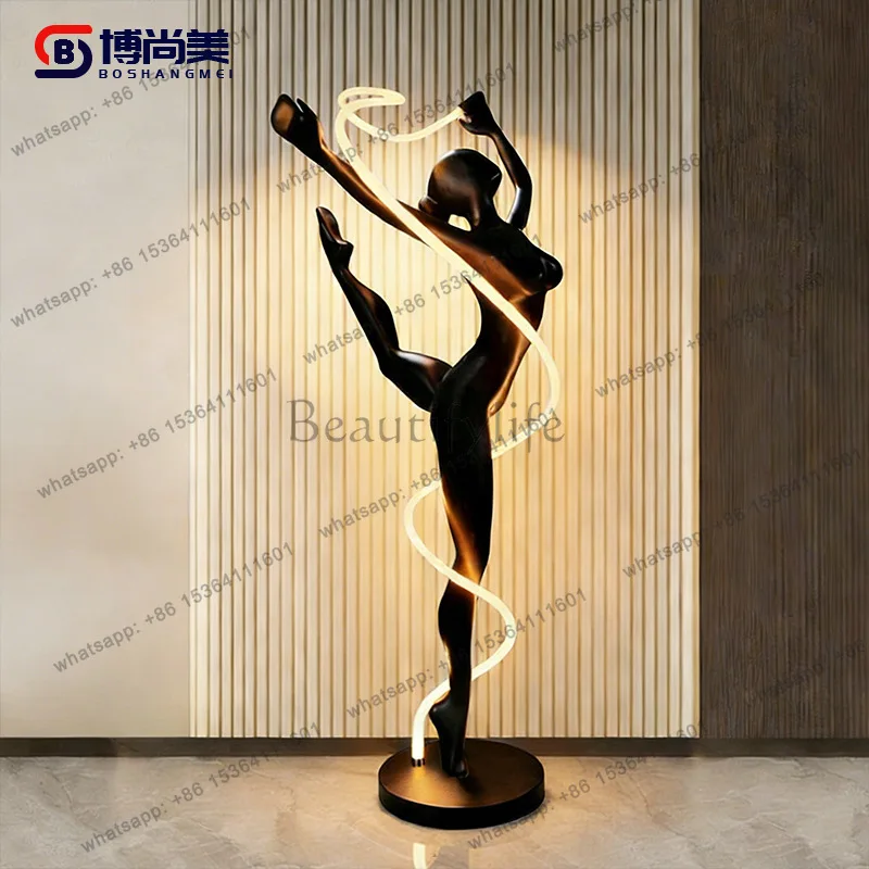 Ribbon dancer humanoid art sculpture floor-to-ceiling home art figure ornament