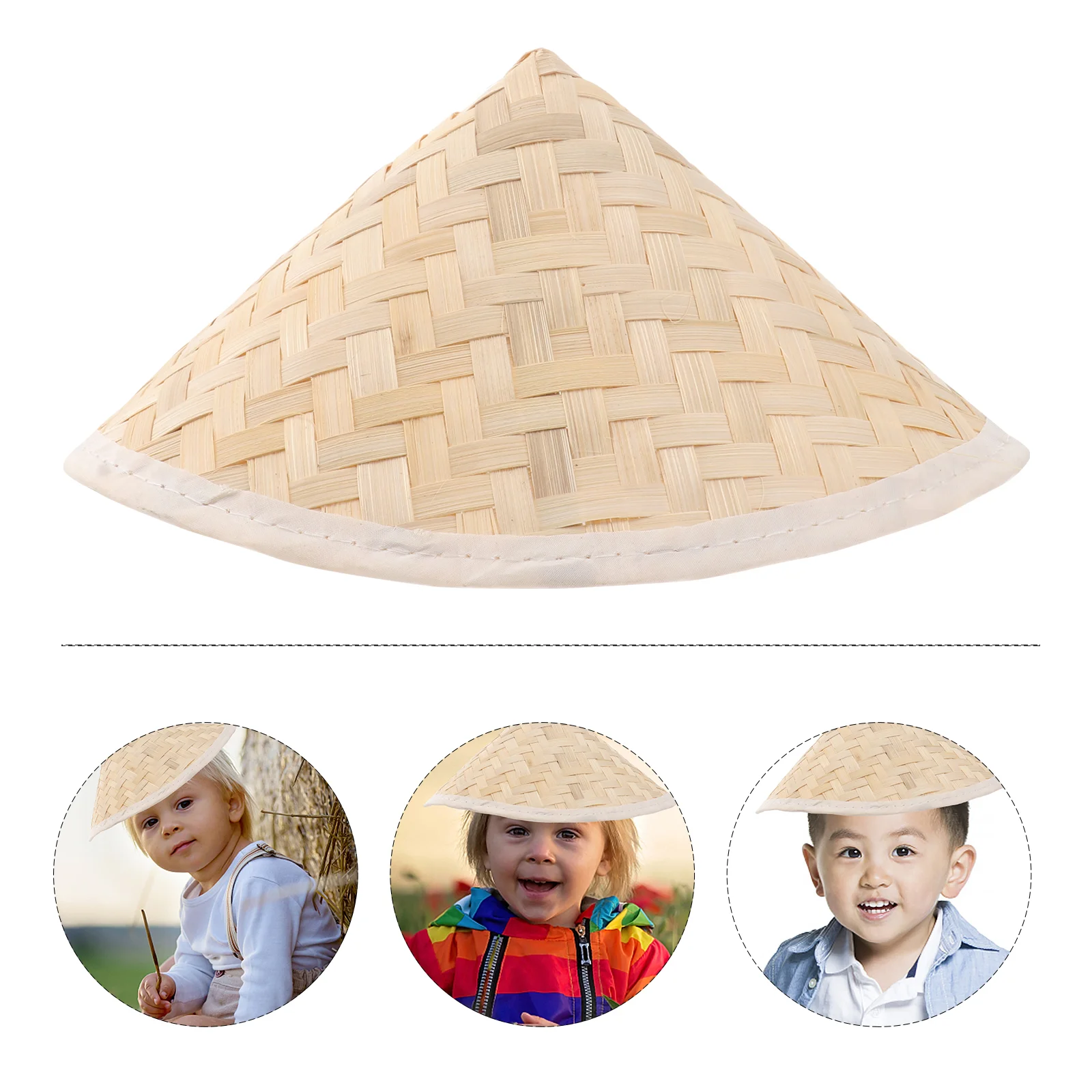 23 5x145cm Sun Visor Primary School Mens Hats Kids Bonnet Bamboo for Rice Paddy