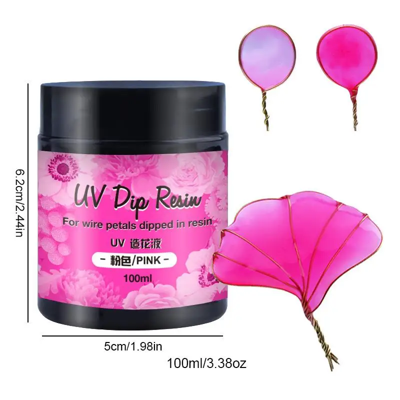 100Ml Uv Dip Hars Lijm Voor Draad Bloemen Kleurrijke Vloeibare Hoogglans Ultraviolet Uitharding Kristal Uv Lijm Sieraden Maken