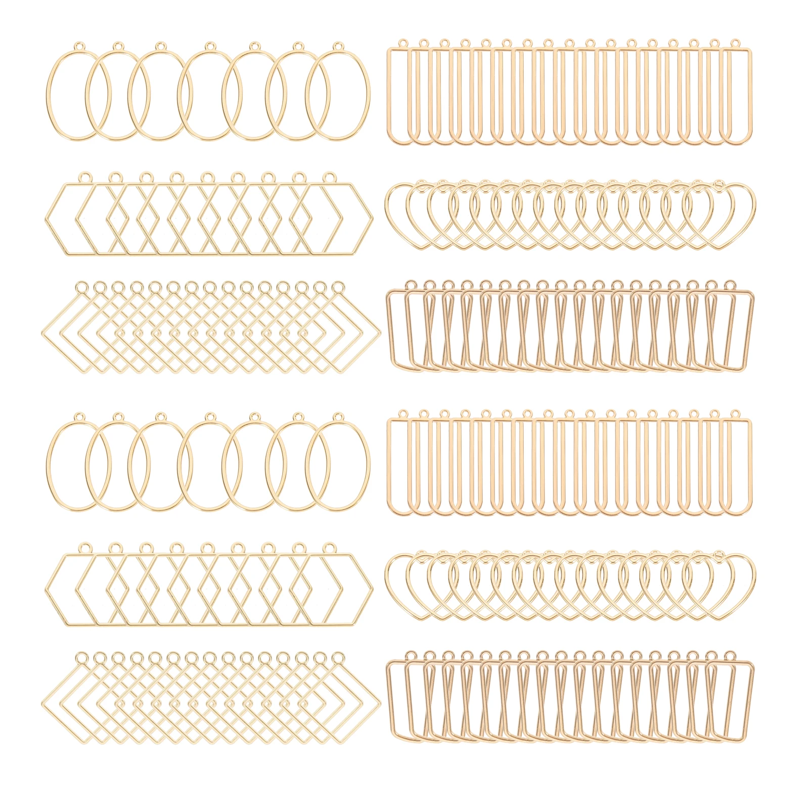 

60Pcs Geometric Alloy Pendants DIY Jewelry Making Charms Creative Manual Craft Supplies for Gift Making Keychain DIY Pendant