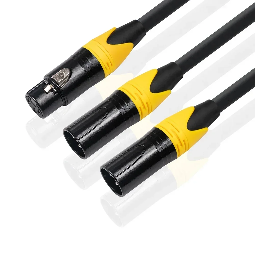 XLR Splitter 3 Pin XLR Female To Dual XLR Male Y Splitter Balanced Mic Cable 3FT 100CM Instruments Microphones Cables Signal