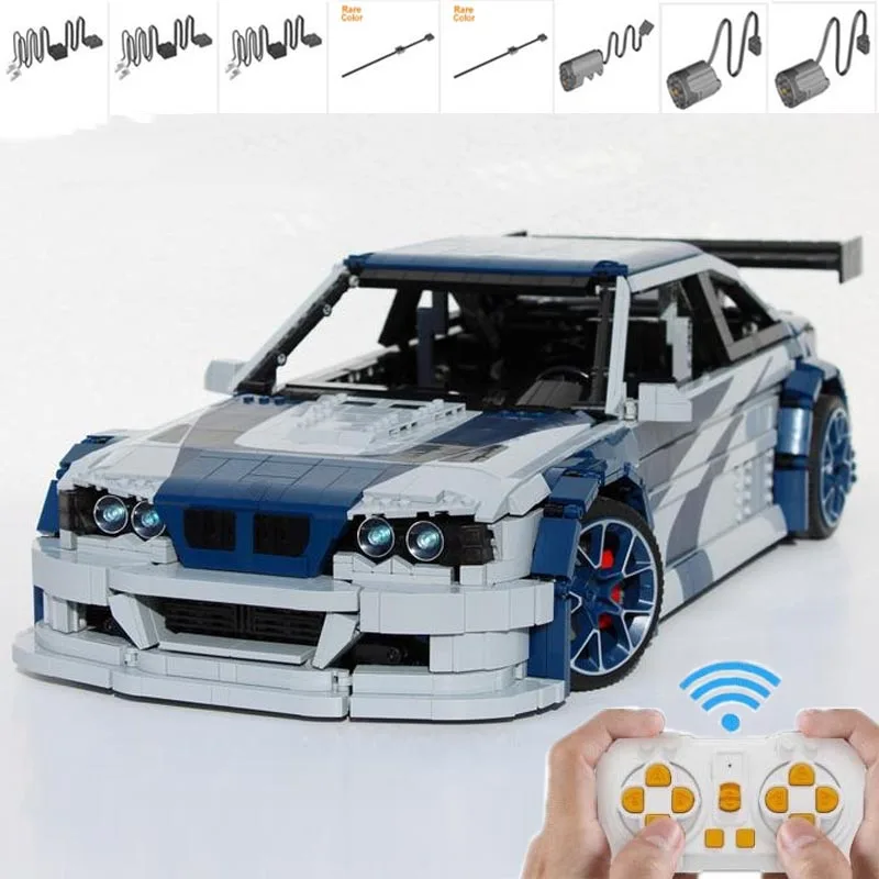 New MOC-142015 M3 E46 GTR Most Wanted - RC Model Supercar Racers Vehicles Building Blocks Bricks Toys Kids Boys Birthday Gifts