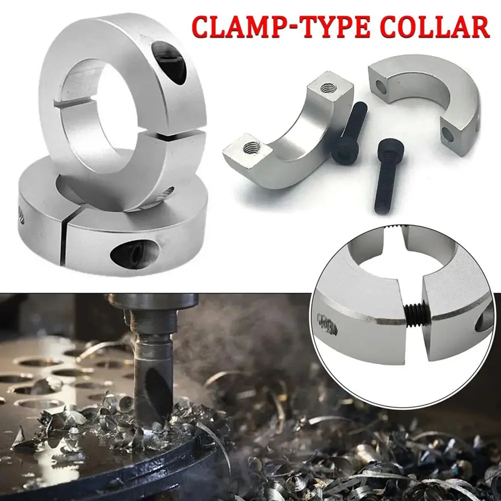 1Pcs Aluminum Alloy Fixed Locking Limit Ring Double Split Separate Optical Axis Shaft Collar with Screws 6-20mm Diameter