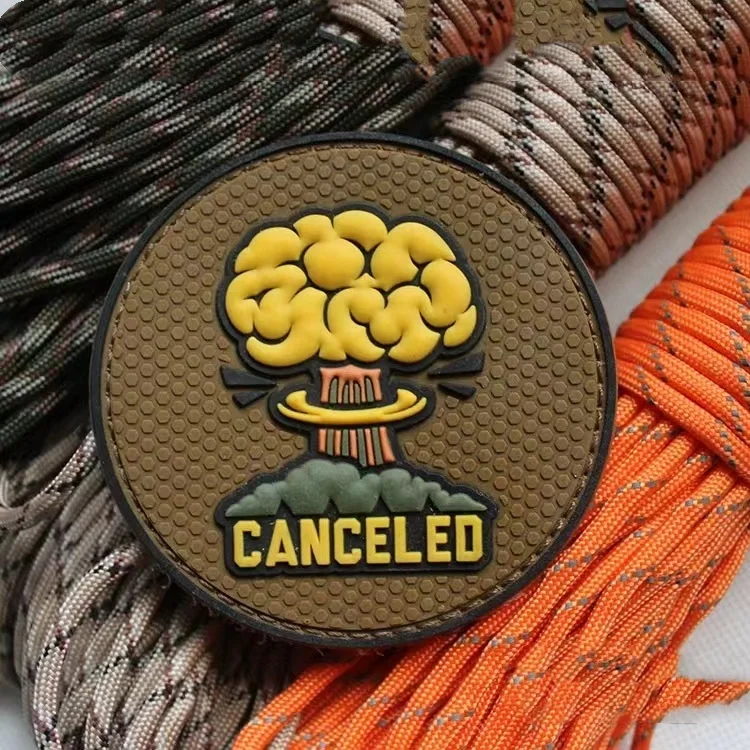 Canceled Nuclear Atomic Bomb Fallout Embroidered Patches Military Hook&Loop Tactical Emblem for Jackets Backpack Clothes Sticker