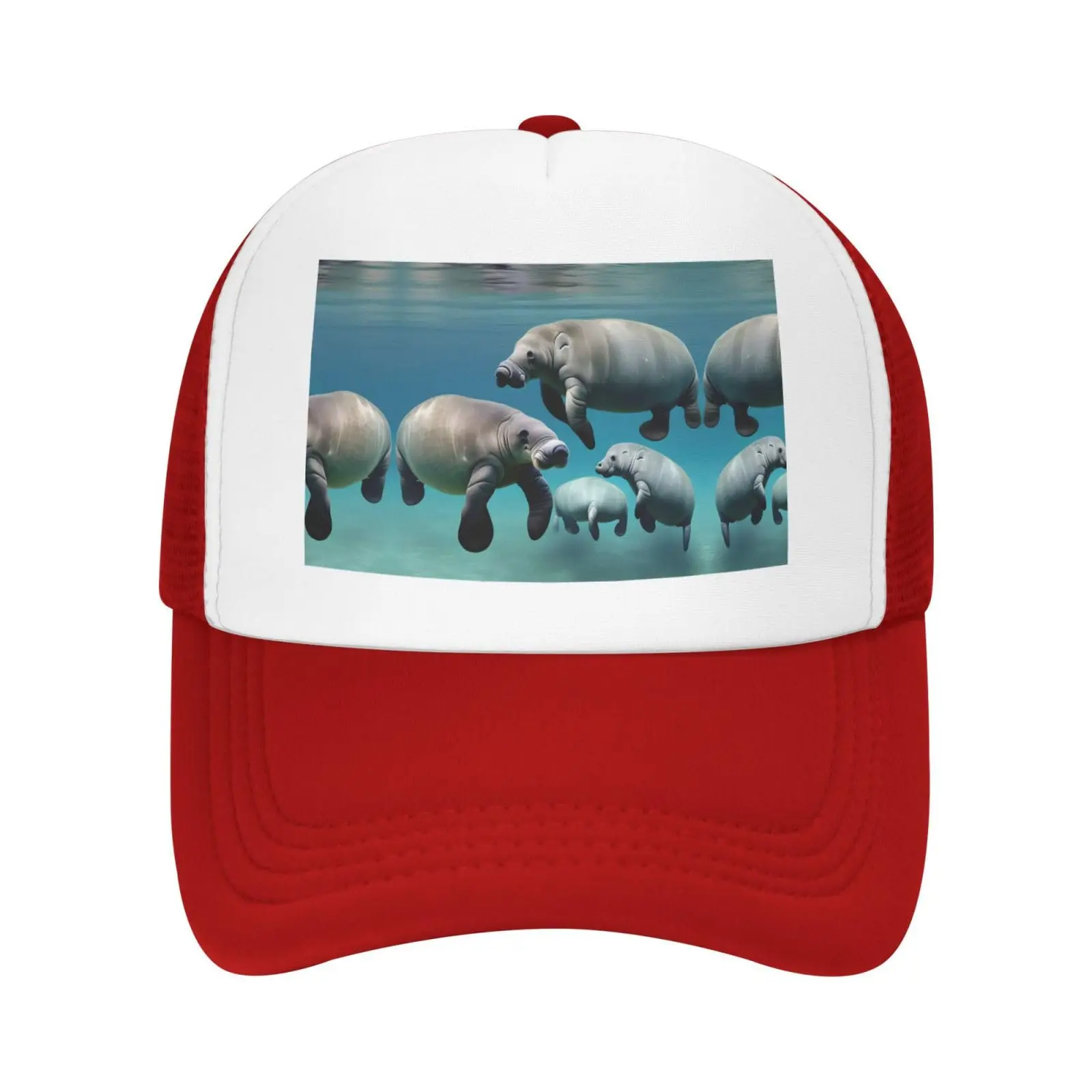 Manatee Animals Dad Golf Hats Mesh Baseball Cap Adjustable Hat for Men Women Sport Caps