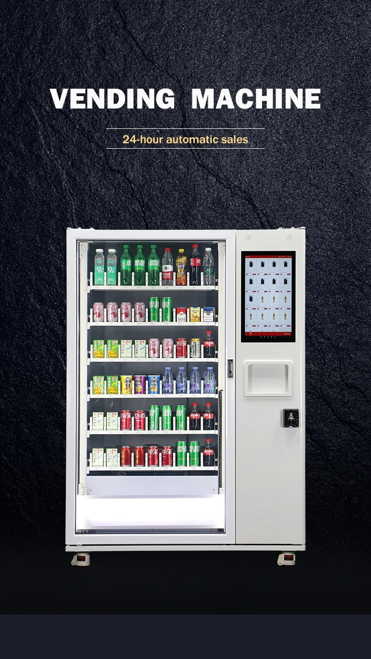 FL Snack and Beverage Vending Machine low power consumption for building lobby 24 hours auto selling machine