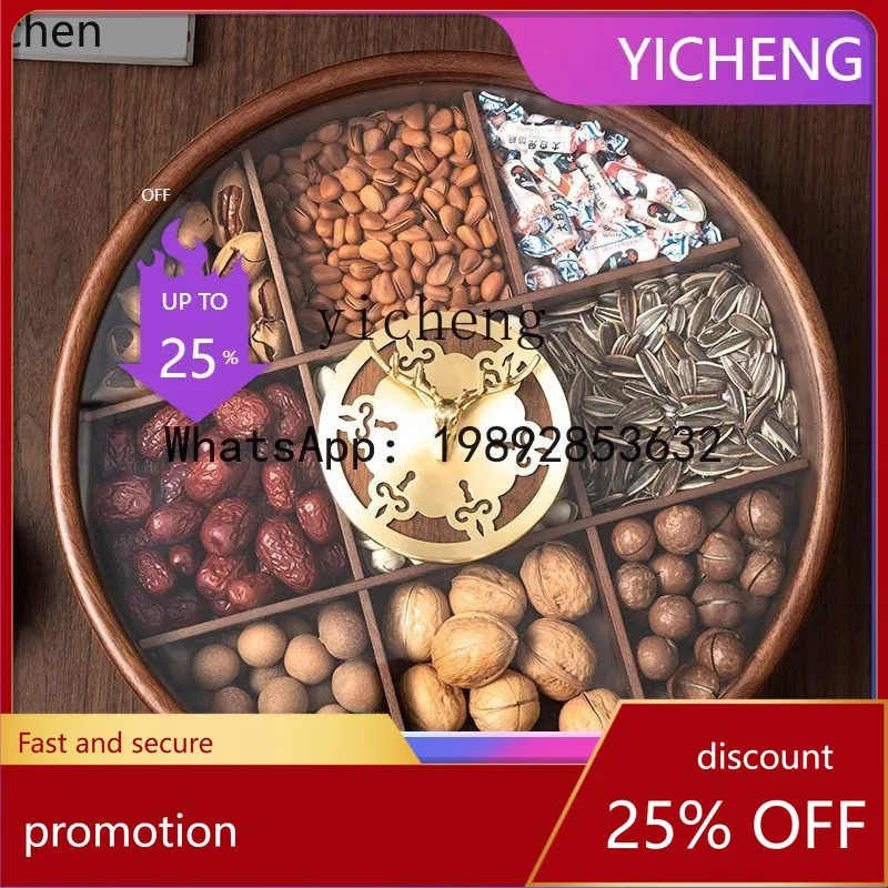 YFY   fruit plate solid wood household living room dried fruit storage box candy box