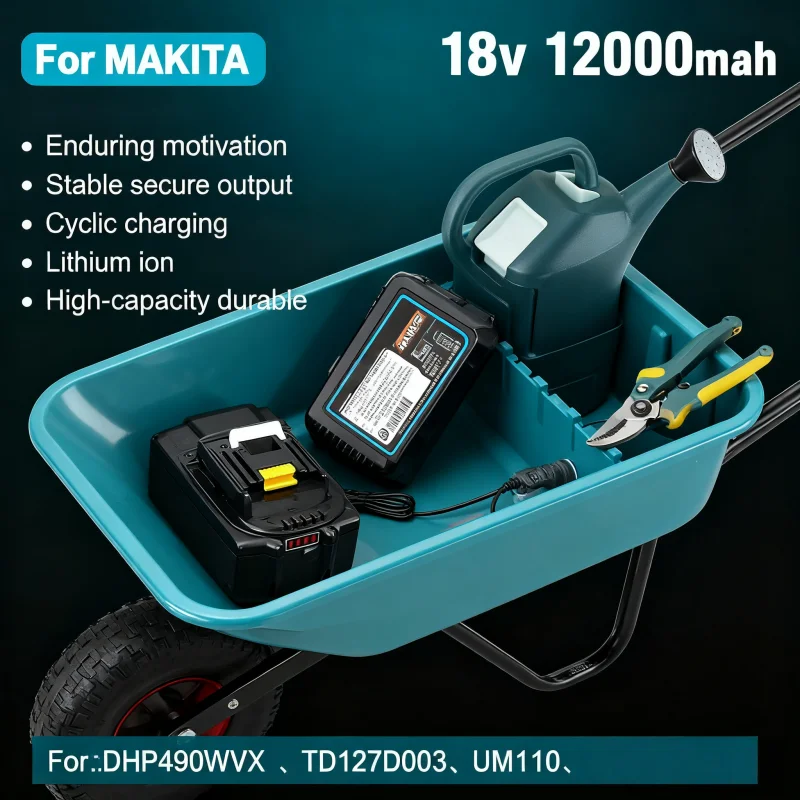 

Genuin 12.0Ah 18V Cycling charging Lithium-Ion for MAKITA Electric tool for DGA404 DDF487 DTW700C BL1860B BL1850B & More