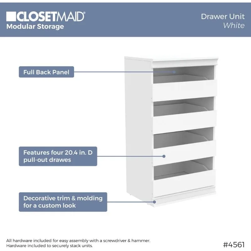 Imagem -05 - Closetmaid-unidade Modular de Armazenamento com Gavetas Organizador do Armário de Madeira Empilhamento Backer Completo Armazenamento Sistemas de Armário Montado