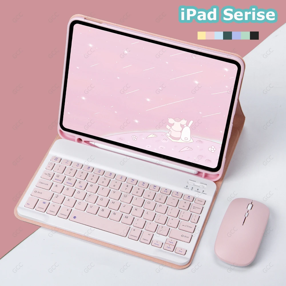 Case for iPad 10th 2022 10.9 Inch Case with Keyboard for iPad 10.2 7 8 9th Air 4 5 Cover Air 3 Pro 10.5 9.7 Air 2 Back Shell