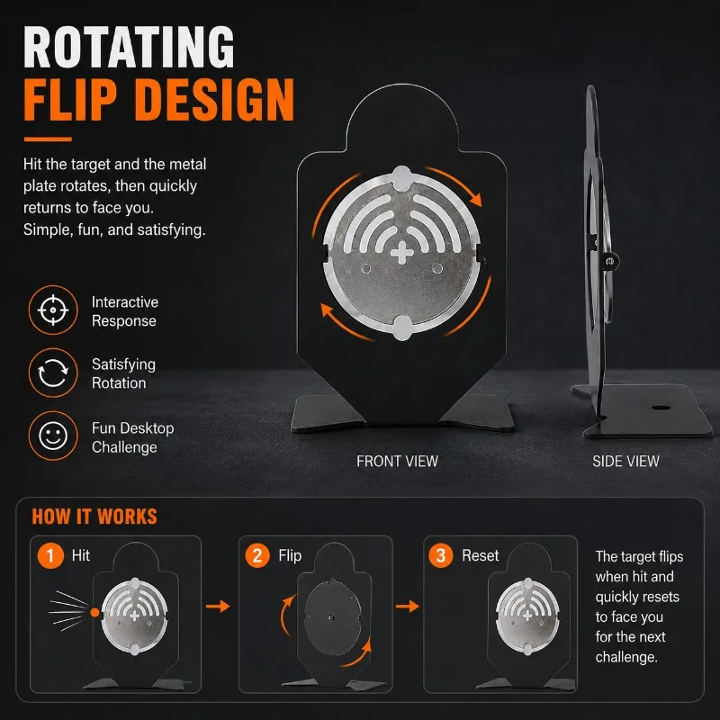 Rotatable Design Metal Shooting Target Multi‑Scene Entertainment Accessory for Shooting Hobby