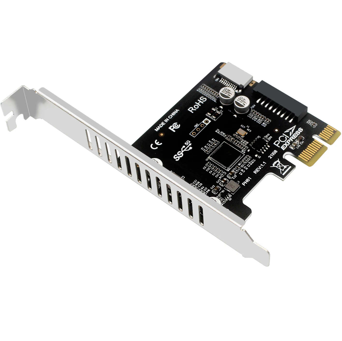 

5Gbps Type-E USB 3.1 Front Panel Socket & USB 2.0 to PCI-E 1X Express Card VL805 Adapter for Motherboard