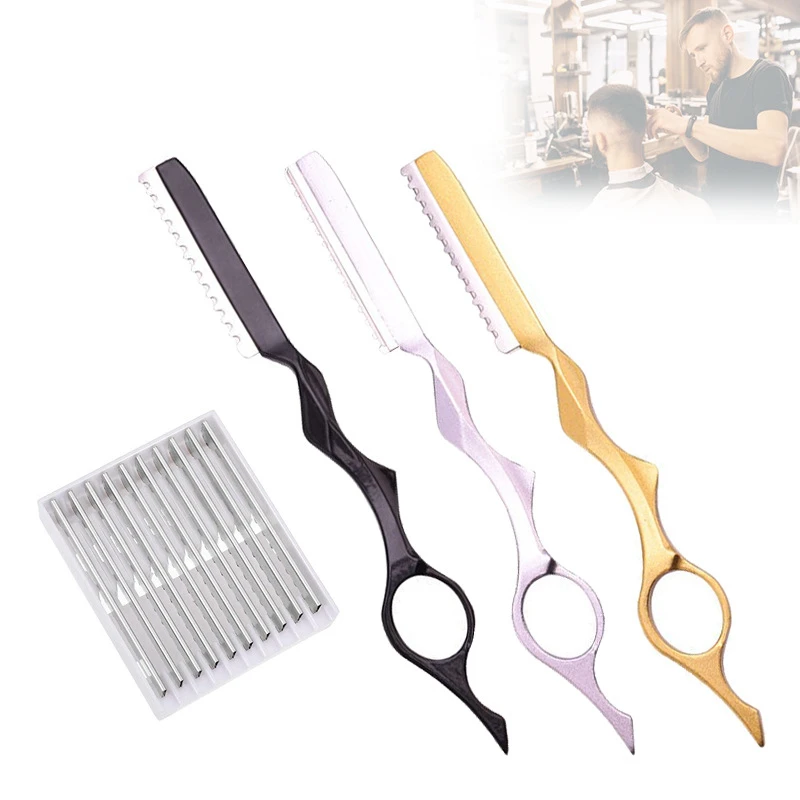 

Hair Cutting Knife Thinner Thinning Razor Blades Shavel Straight Salon Hairdressing Razor Stick Hair Cutter Rotary Barber Kits