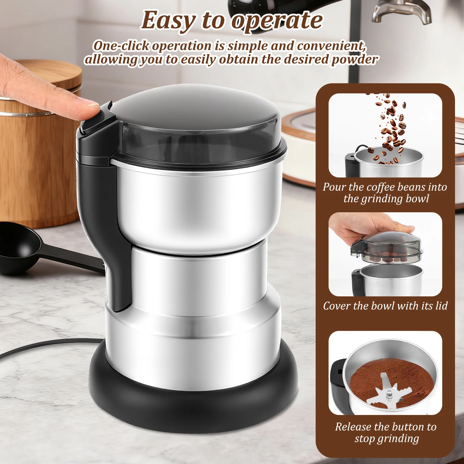 Электрическая кофемолка 300 Вт – обзор и цена Coffee Bean Grinder Electric