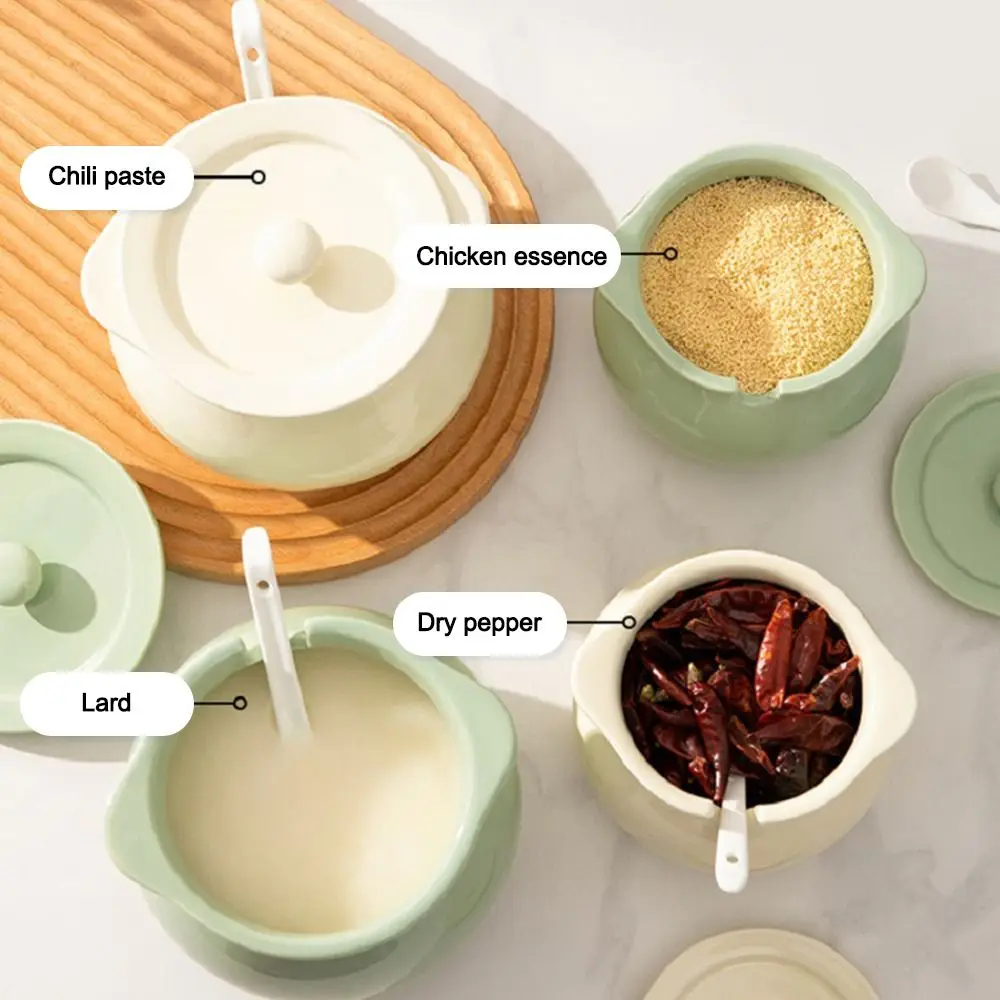 Large Capacity Ceramic Lard Jar High Temperature Resistant Kitchen Storage Containers Household Storage Jars with Lid