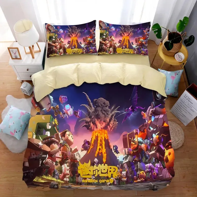 Mini World Cartoon Duvet Cover 3D Exquisite Digital Printing Bedding Set Comforter Bed Youth Home Decor Kids Boys Gift