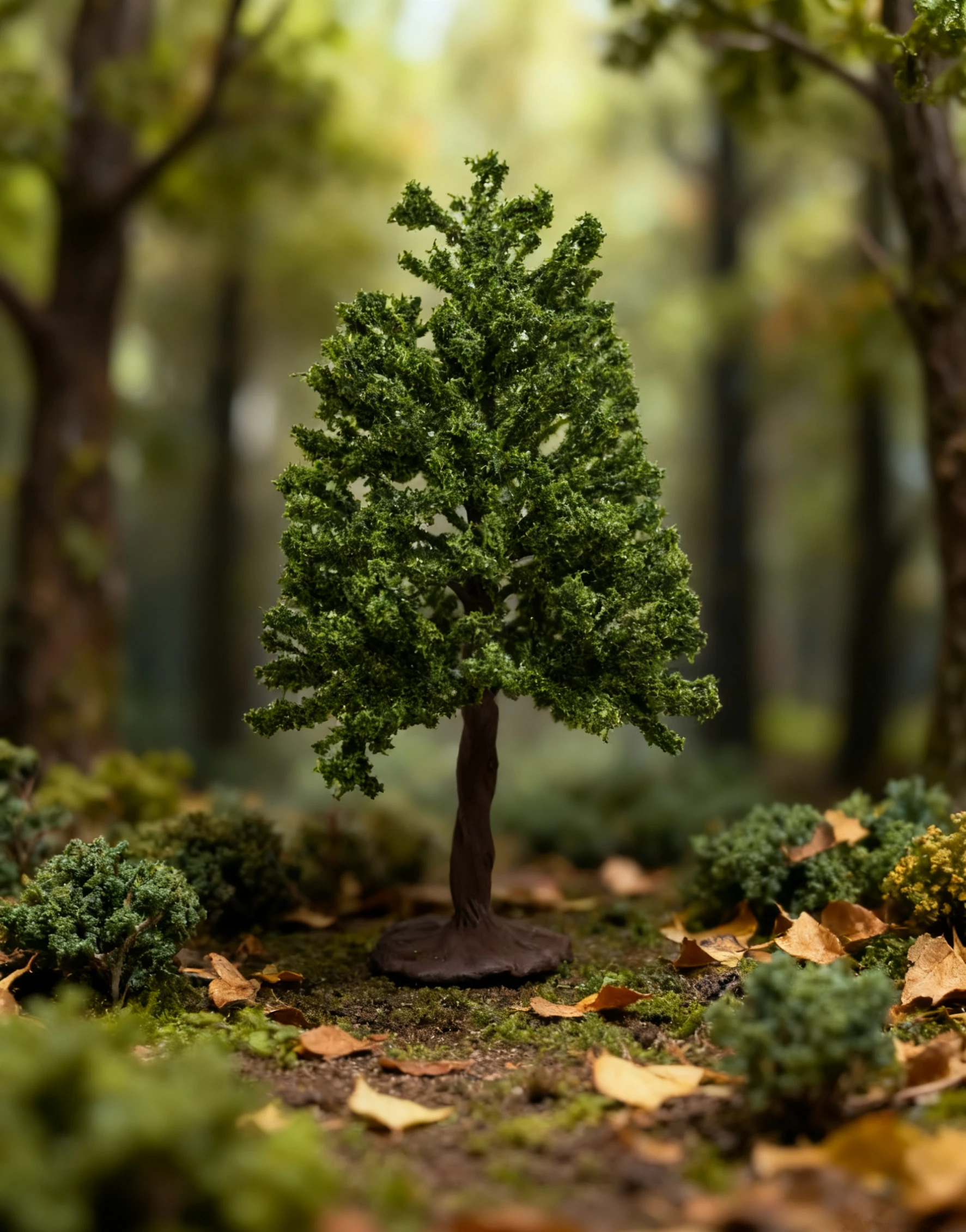 DIY handmade architectural model of a train  pine tree garden forest miniature landscaping materials Can be customized