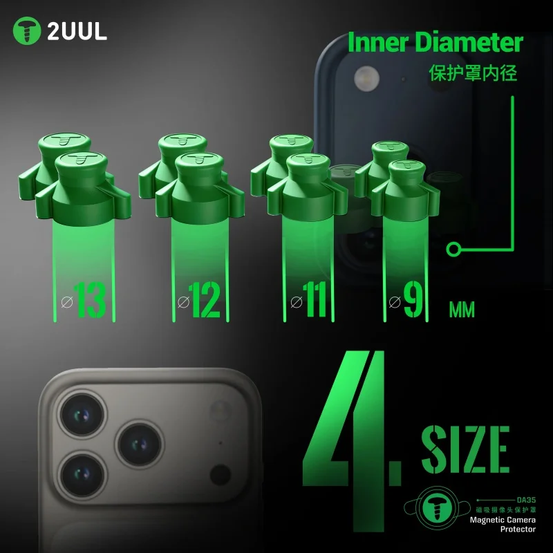 2UUL DA35 Dustproof Camera Protector Magnetic and Reuseable Camera Protective Shell for Phone Repair 8pcs/pack