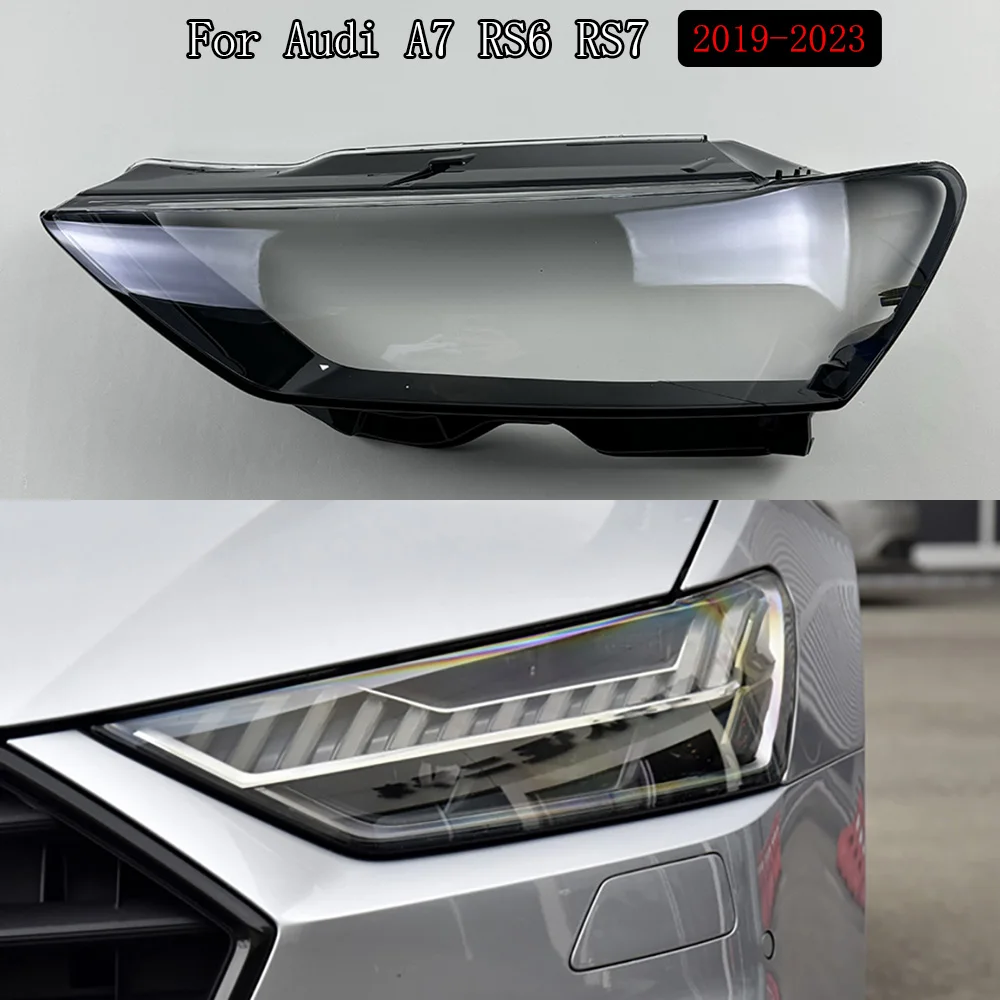 

For Audi A7 RS6 RS7 2019-2023 Headlamp Transparent Cover Headlight Shell Lens Replace The Original Lampshade Plexiglass