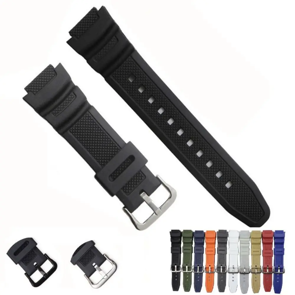 Sports Silicone Strap Men Women Pin Buckle Soft Watchband Silicone Watch WristBand for Casio AE-1200WH AQ-S810W MRW-200H