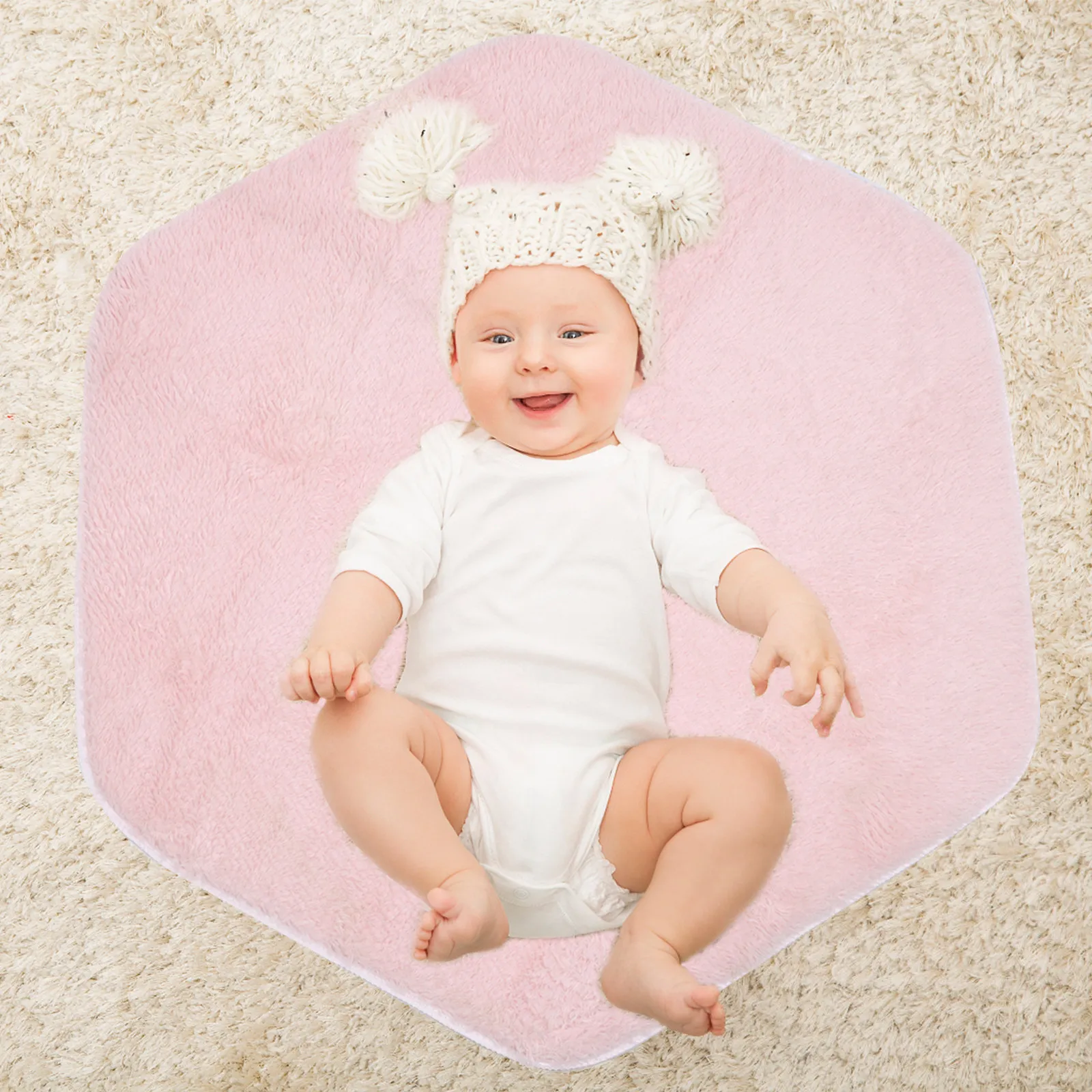 Play Tent Rug Hexagon Soft Carpet Perfect for Nursery Playhouse Cushion Room Mat Play Tent Rug