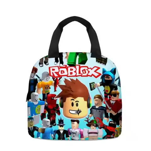 Roblox Game Themed Lunch Bag Cartoon School Tour Meal Bag Children's Gift Thermal Insulation Portable Food Storage for Kids