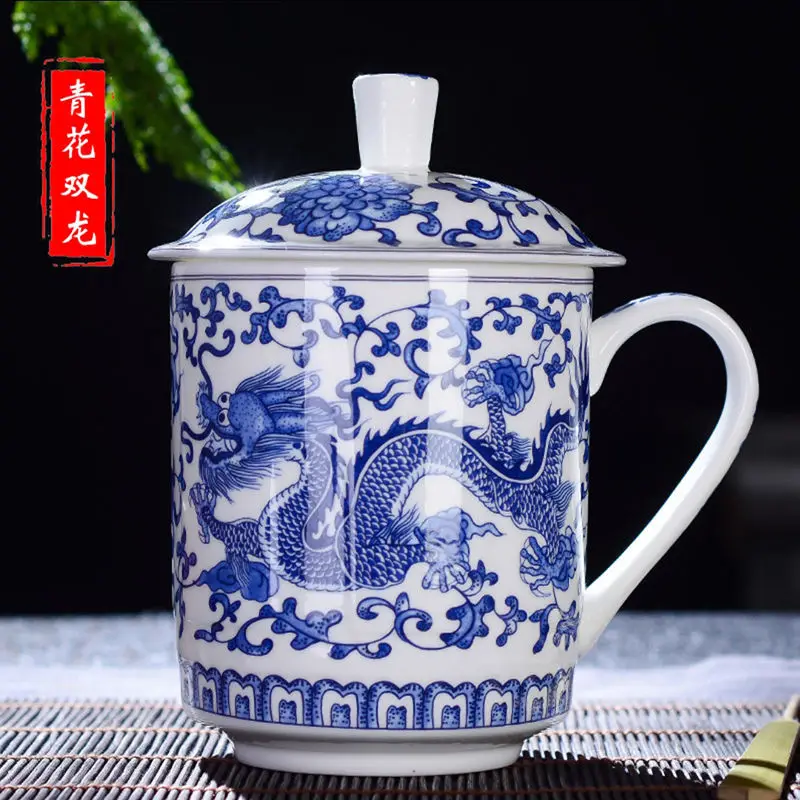 Dragon and Phoenix cup tea cup 850ml Bone China porcelain teacup ceramic teaset High-capacity kettle