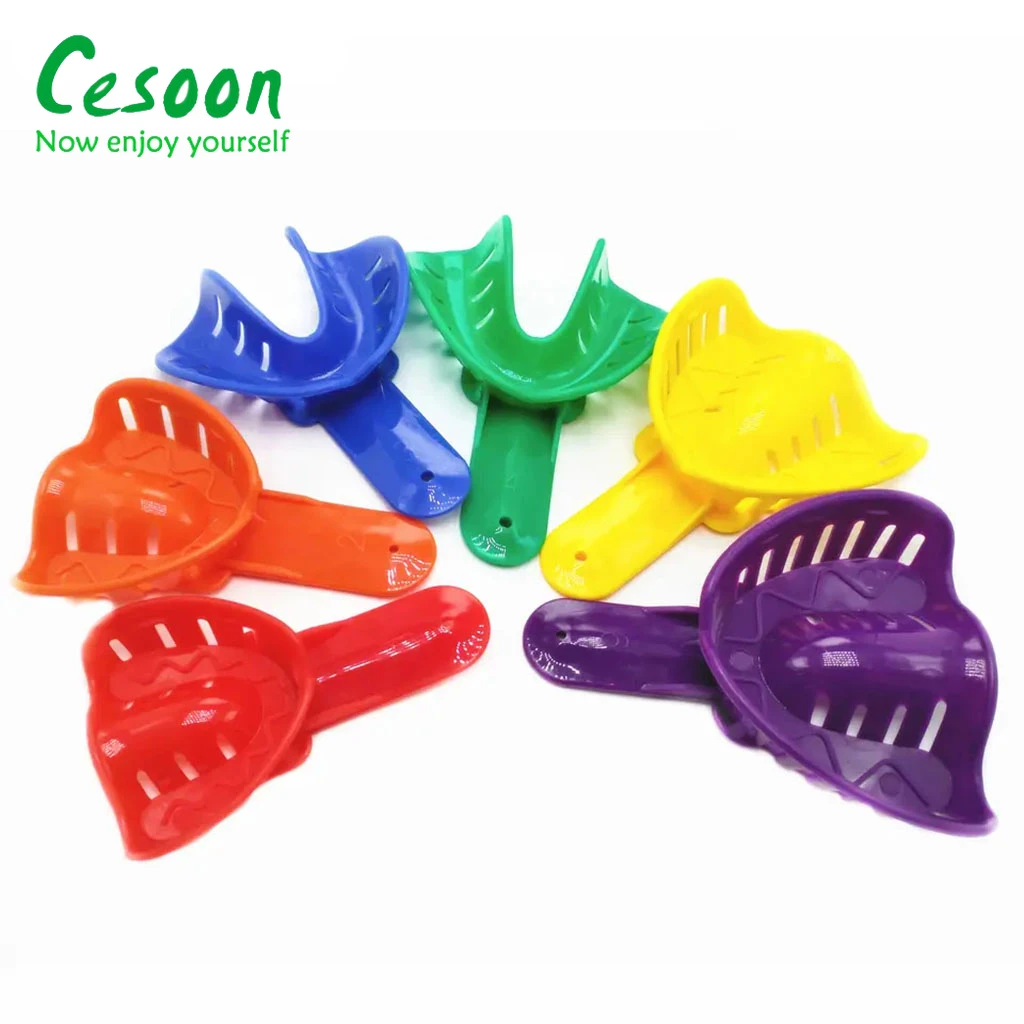 12Pcs/Set Dental Impression Trays Ortho For Adult Children Plastic Teeth Holder Tray Colorful Lab Dentistry Oral Care Materials