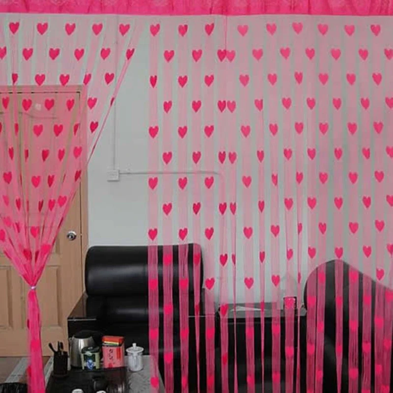 Line String Heart Decor Curtains Novelty  Window Living Room Curtain Divider String Home Decorations Curtain Tassel Door Sheer