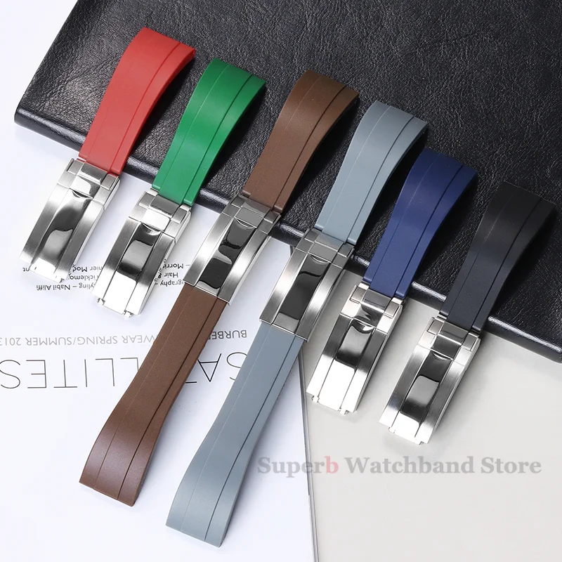 20 мм резиновый ремешок для часов Rolex Water Ghost Series, водонепроницаемый силиконовый ремешок для часов, складная пряжка, мужской спортивный браслет