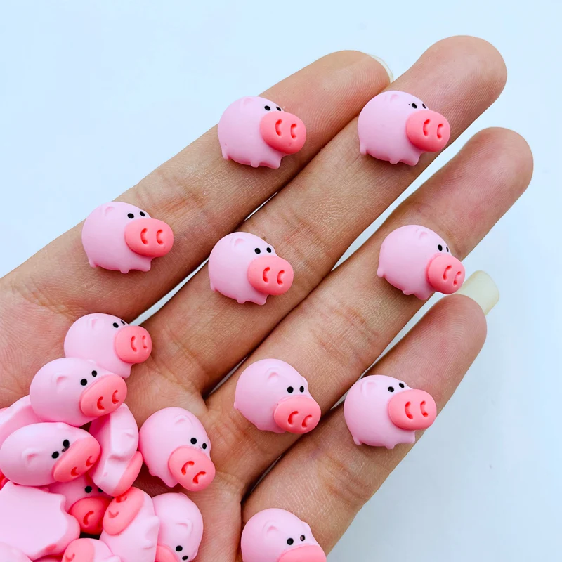 20 Pcs New Cute Mini Kawaii Cartoon Pink Pig Flat Back Resin Cabochons Scrapbook Diy Wedding Hairpin Accessories Craft A81