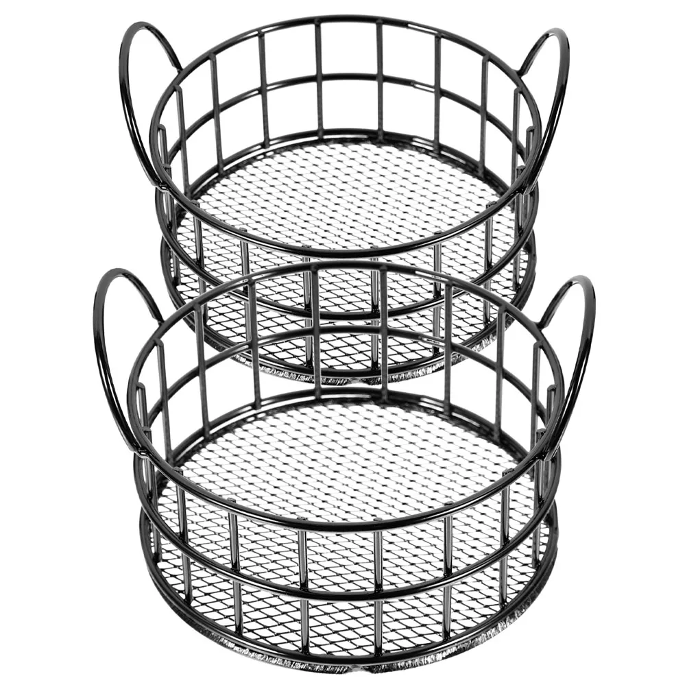 

2Pcs Cat Ear Storage Basket Iron Material Strong Metal Construction Desktop Organizer Basket for Sundries Home Office Use