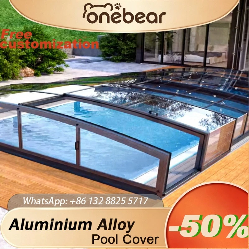 

Any Size Custom Luxury Premium Folding Retractable Pool Cover Windproof Rainproof Outdoor For Home Villa Resort And Sunroom