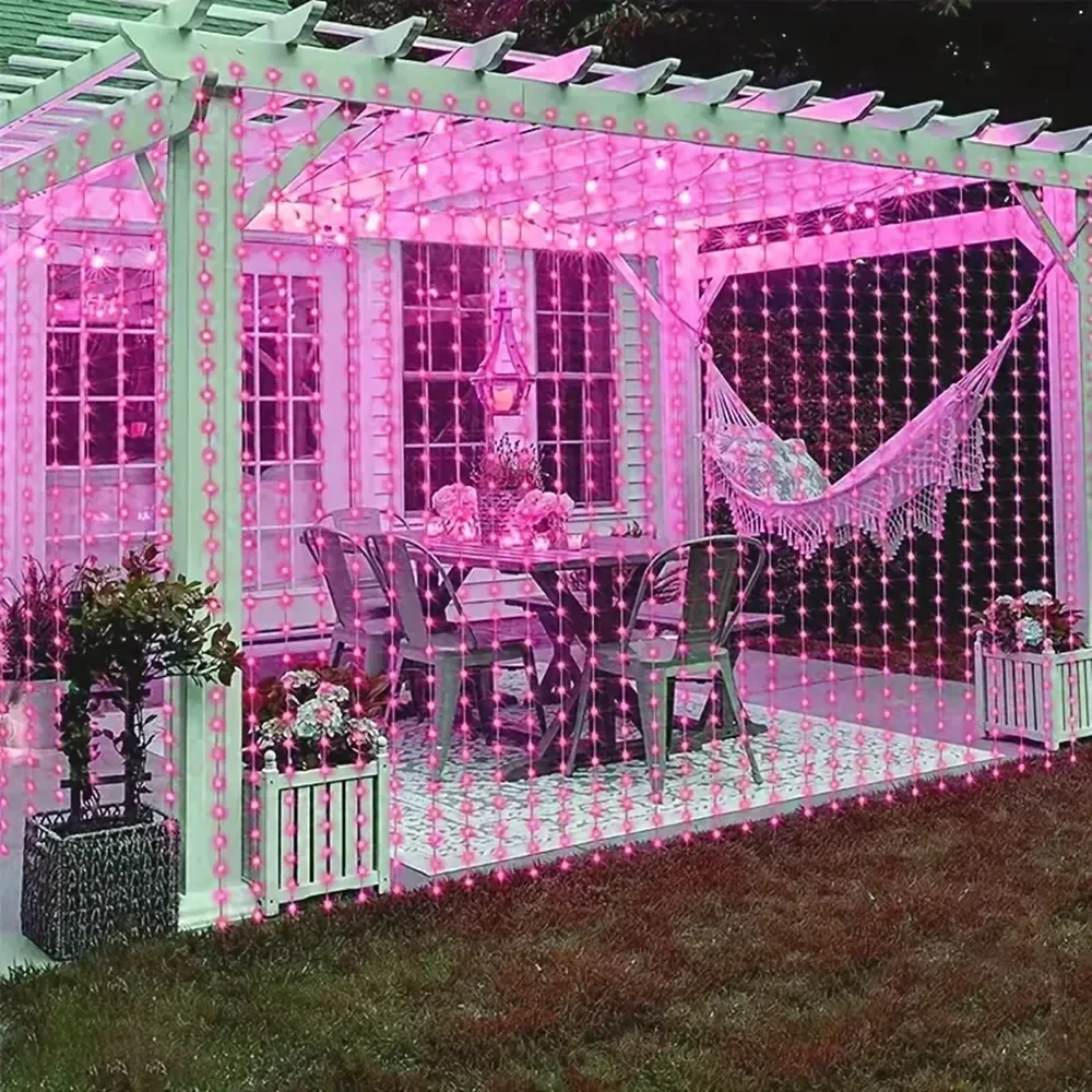 Wedding Christmas Decorations 1 Pack LED Curtain Lights with USB 8 Modes Remote Control,for Home,Wall,Window,Fairy Garden Party