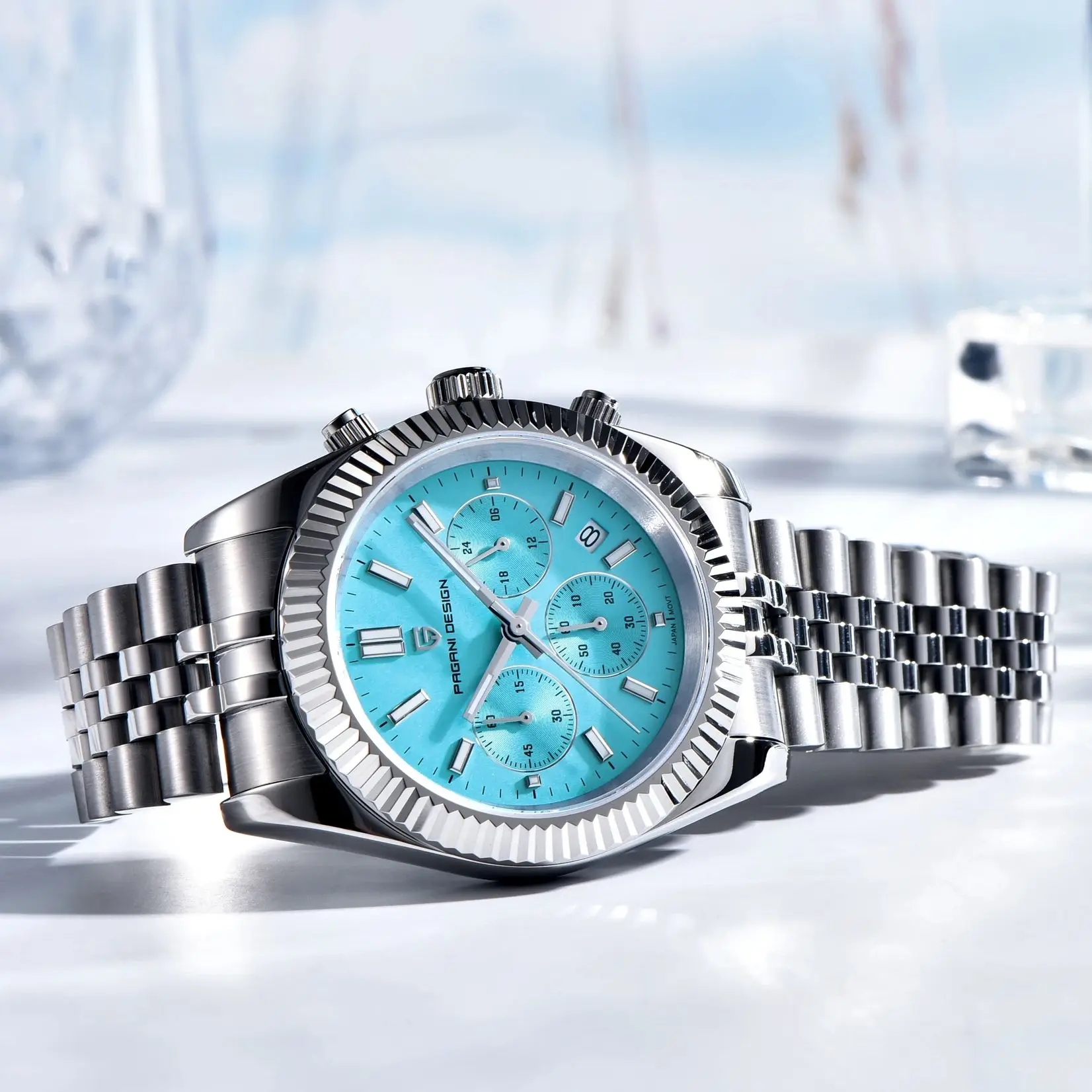 

PAGANI DESIGN 2025 новые 40 мм мужские кварцевые часы VD53 с сапфировым стеклом из нержавеющей стали, водонепроницаемые, 5 бар, ночник C3 reloj hombre