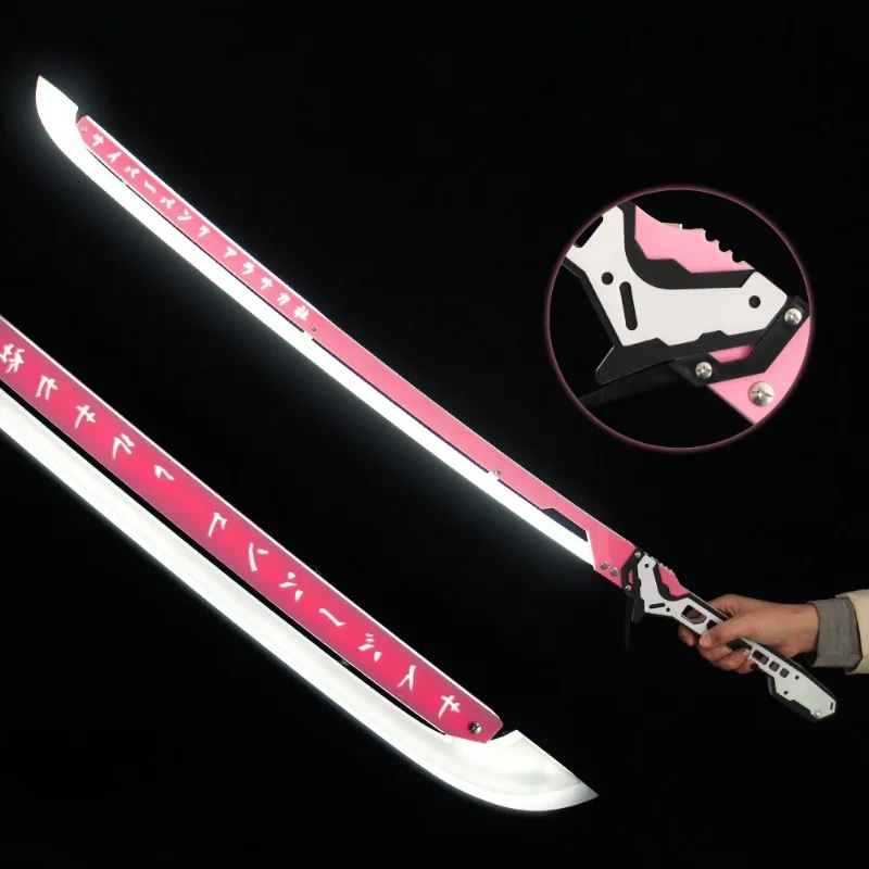 102 cm Cyberpunk Katana Spel Periferie Wapen Opladen Lichtgevende Acryl Decoratie Actie Prop Ornament Ambachten Geschenken Speelgoed Jongens
