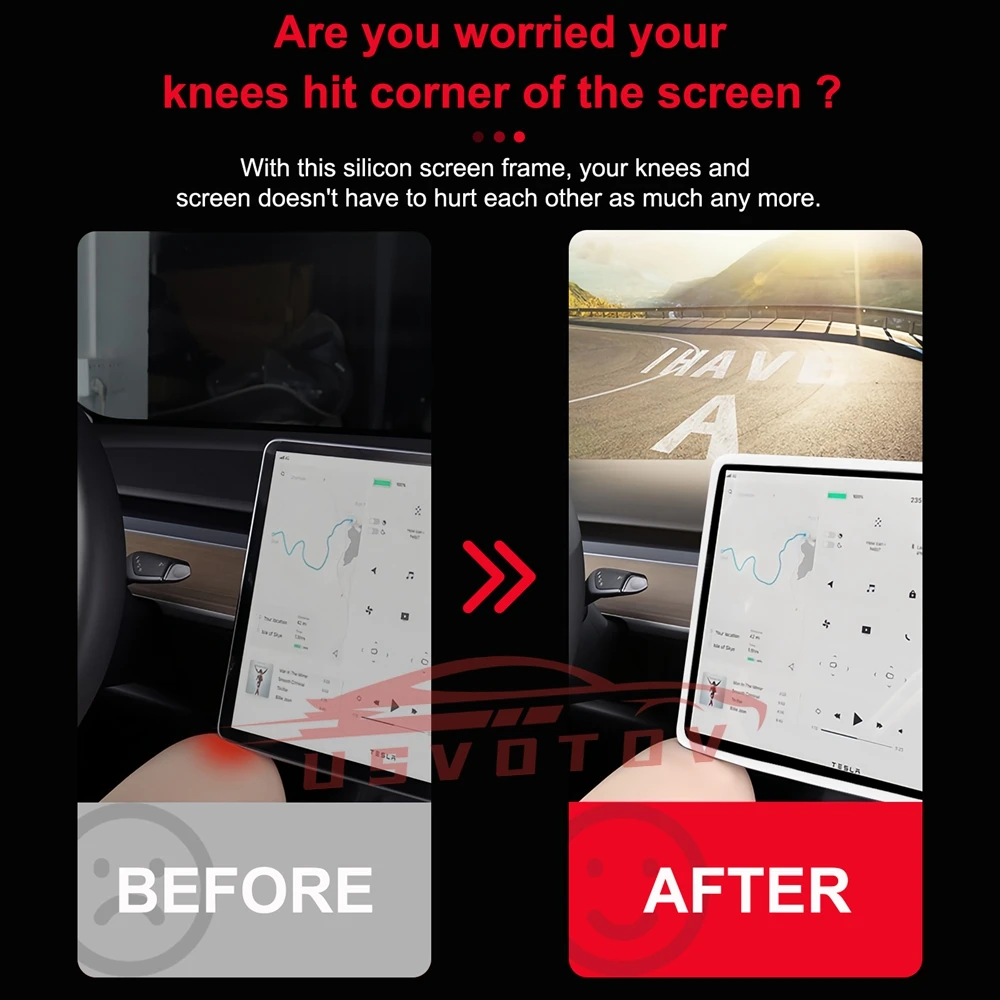 For Tesla Model 3 Highland 2024 Model Y juniper 2026 Silicone Screen Protective Frame Display Edge Protector Central Control