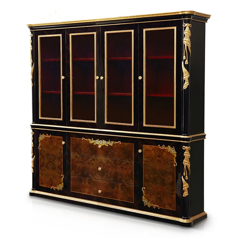 

Birch engraved desk household European boss desk French fully furnished combination furniture