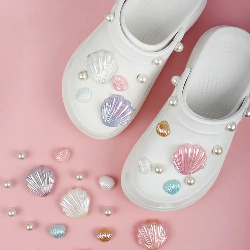 

For Croc Shoes Charms Chain Shell Diamond Accessories Set DIY Shoes Buckle Decorations Woman Kids Gifts