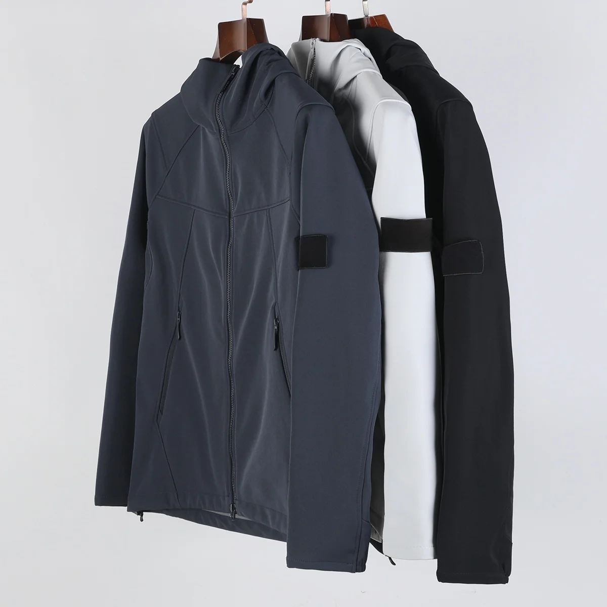 

2025 Autumn Stand Fit Men's Jaet 5409 Long Sve Hooded Zipper PVC Coat ex