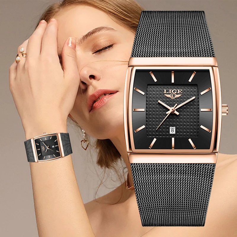 LIGE 2026 TOP Ladies Watch Elegant Fashion Calendar Watch women Waterproof Luxury women's quartz wrist watch Relogio Feminino