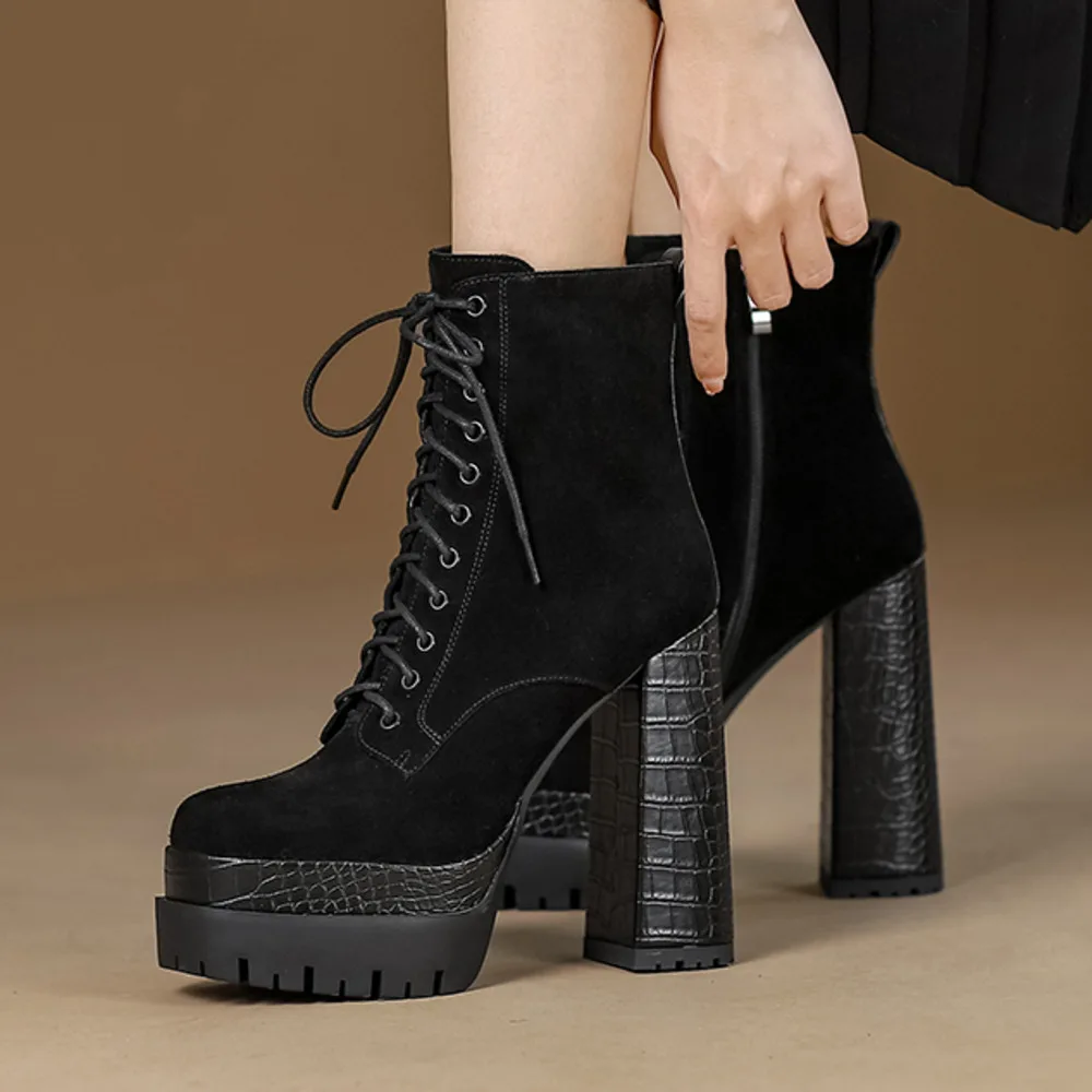 

Ботинки женские, пикантная женская обувь, женская обувь из натуральной кожи на каблуке, новинка 2025, модная женская обувь, ботильоны