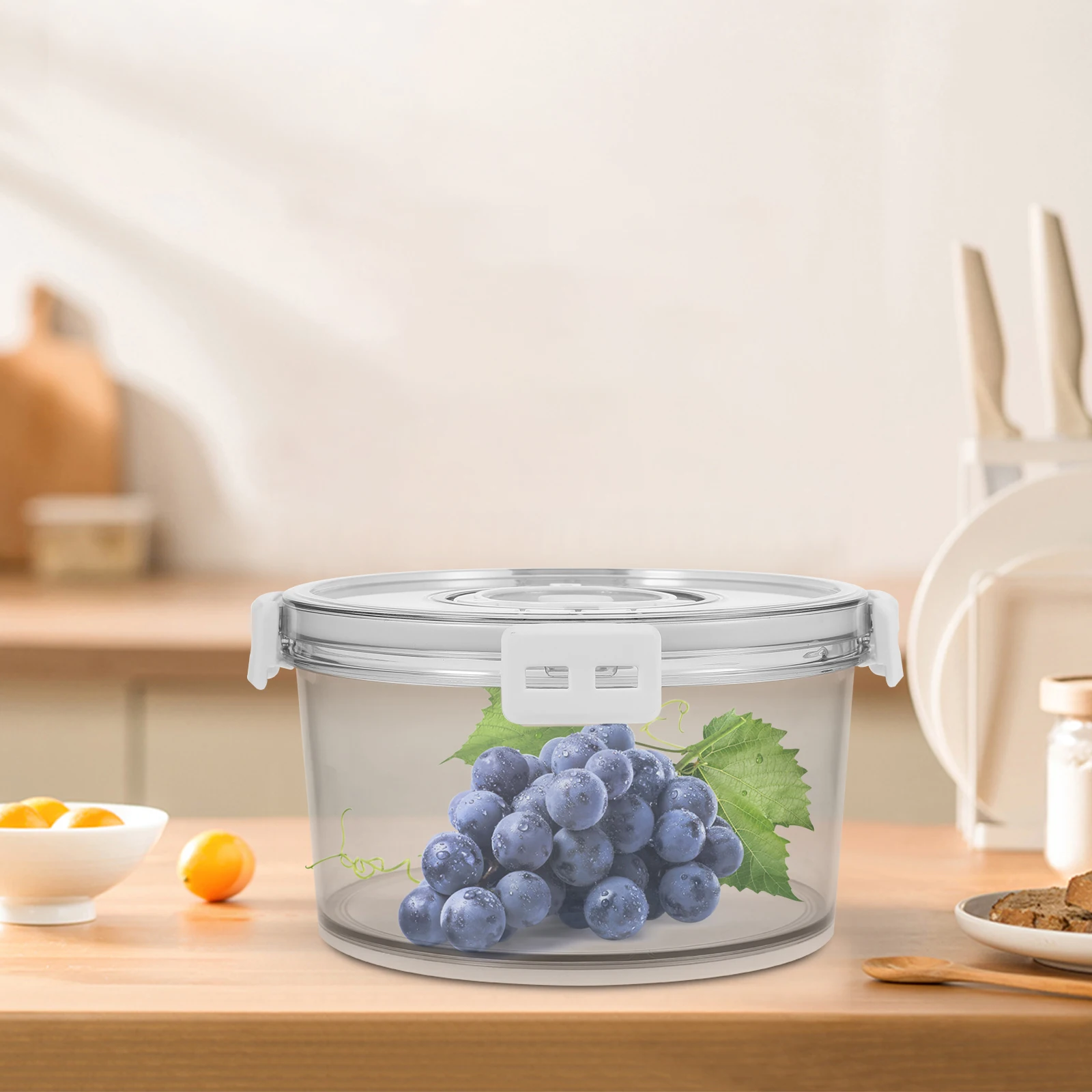 

Round Preservation Kitchen Vegetable Boxes Food Containers Fridge Refrigerator Container Fruit Storage Containers Produce Saver