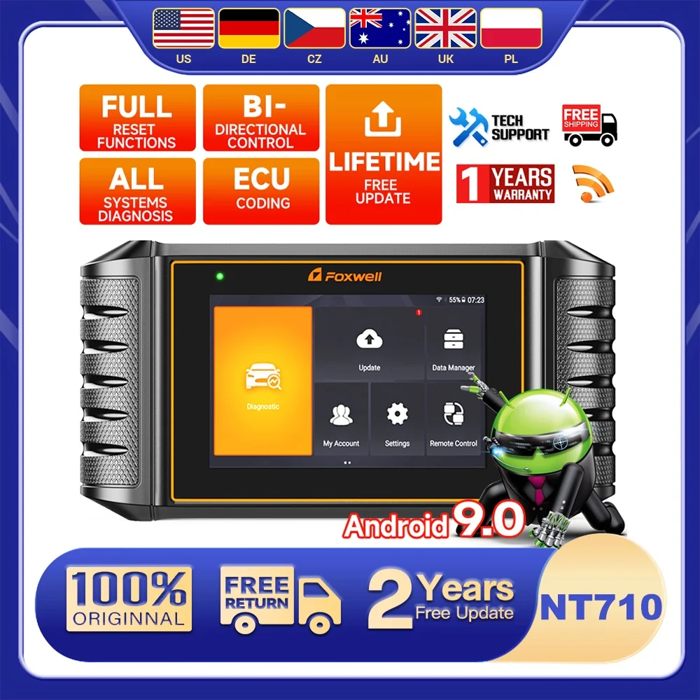 FOXWELL All Systems Car OBD2 Scanner Diagnostic Tool with Code Reader Bi-directional 30+ Reset OBD2 Automotive Tester