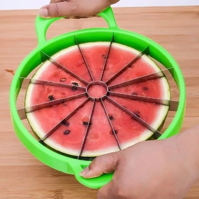 Cortador de fruta de acero inoxidable para cortar sandía, cortador de fruta de manzana y melón multifuncional para el hogar, práctico
