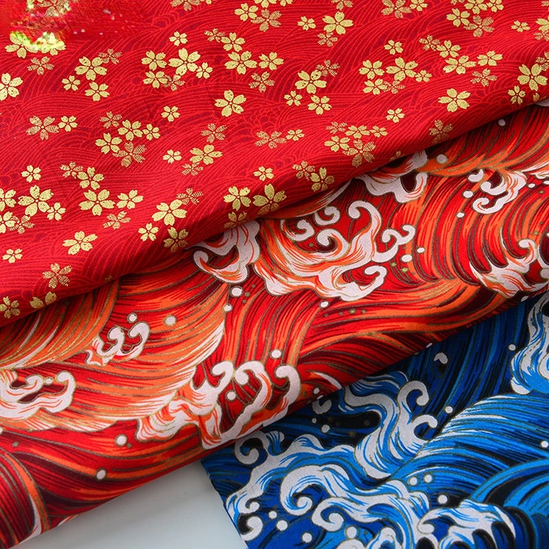 Japan Style Retro Printing Fabric DIY Handmade Clothing Materials Breathable Cotton Fabrics Needlework Sewing Accessories Decor